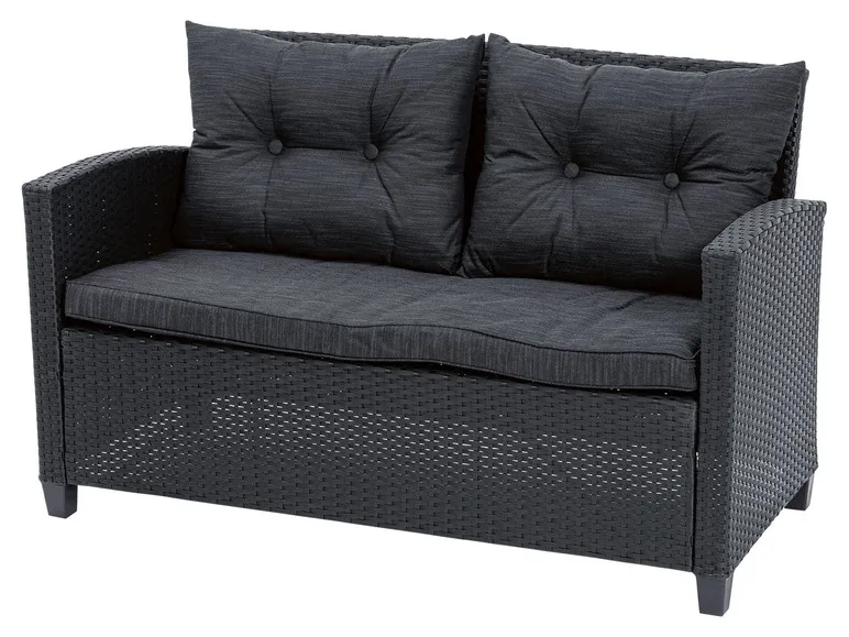 Lounge-Set, 4-teilig, mit Kissen, anthrazit