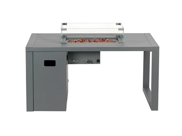 Loungetisch und Feuerstelle »Lagos«, B 115 x T 75 x H 58,5 cm, grau