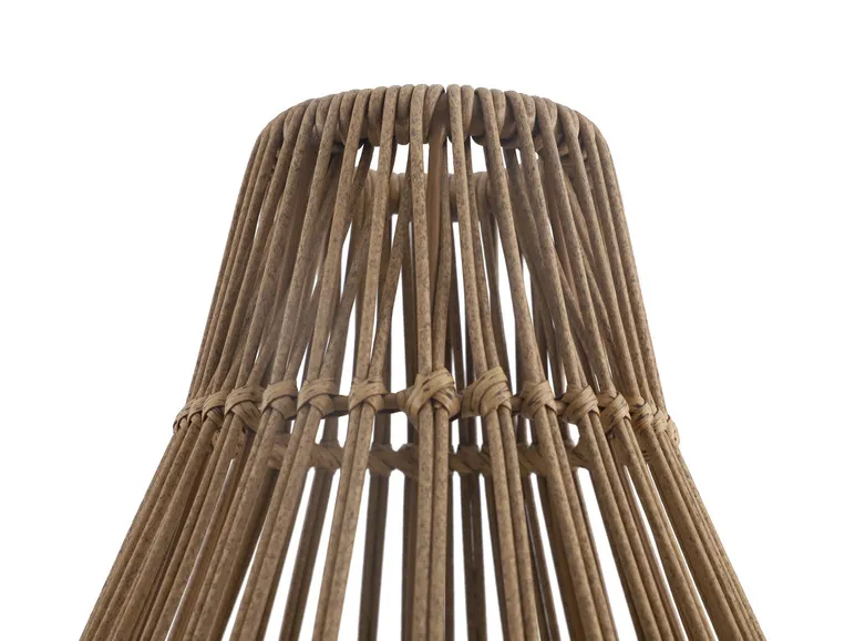 Ei-Sessel mit Rattan, inkl. Kissen, braun/weiß