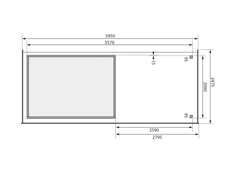 Karibu Gartenhaus »Trundholm 2«, Flachdach, inklusive Schleppdach und Doppelflügeltür