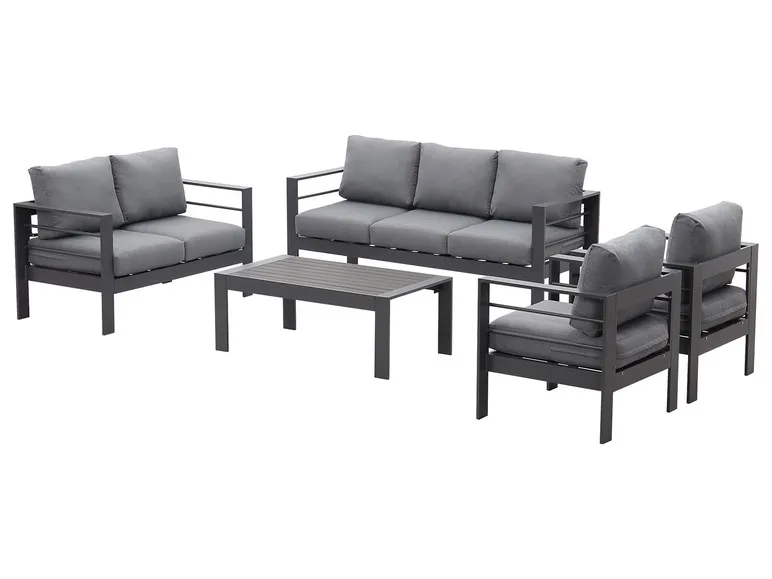 Gartenmöbel 7-Sitzer Lounge-Set Aluminium inkl. Polster