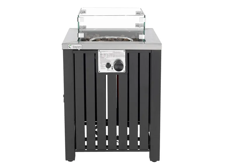 tepro Gasfeuerstelle »Topeka«, L 50 x B 50 x H 62 cm, Glasschutz, aus Stahl