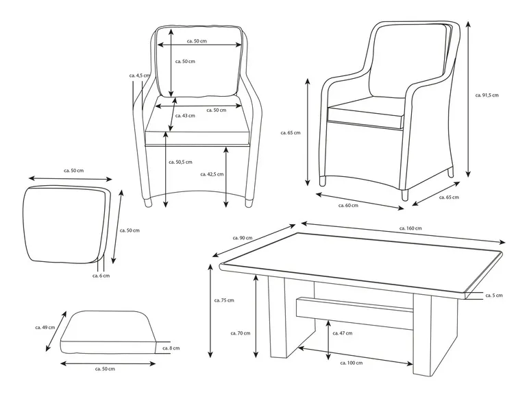 Dining-Set »Ria«, 5 und 7-teilig