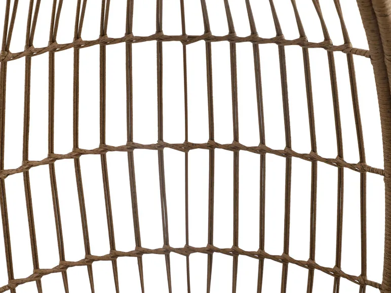 Ei-Sessel mit Rattan, inkl. Kissen, braun/weiß