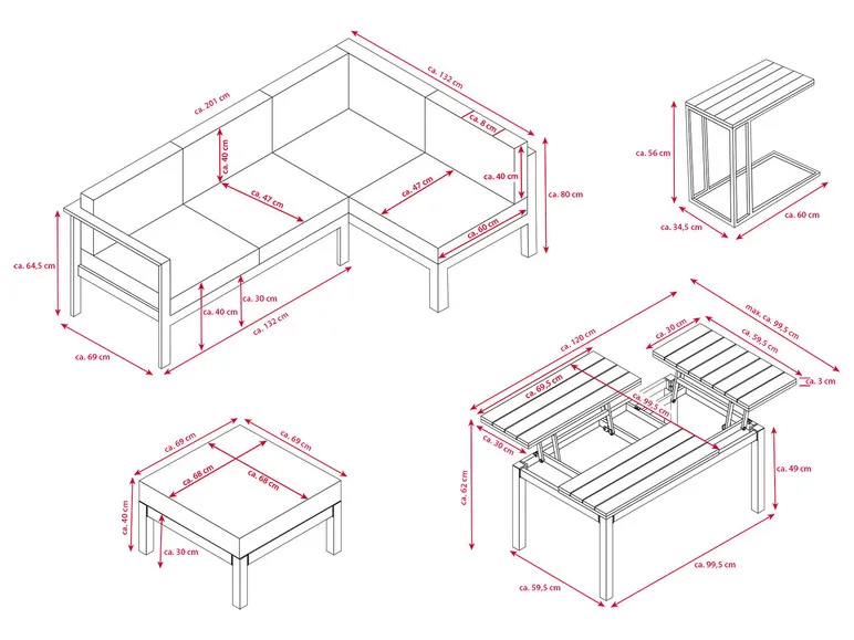 Alu-Lounge »Braga« inkl. Sitz- und Rückenkissen