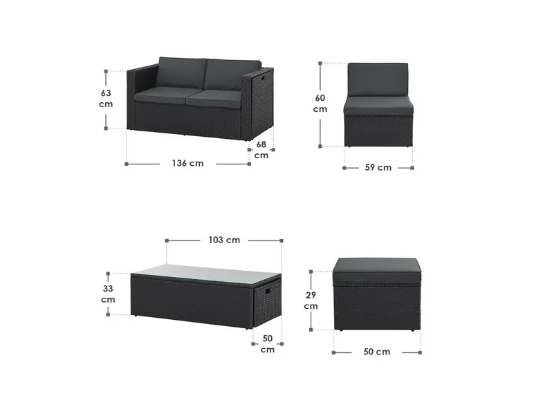 Polyrattan Lounge »Salou«, 6-tlg.