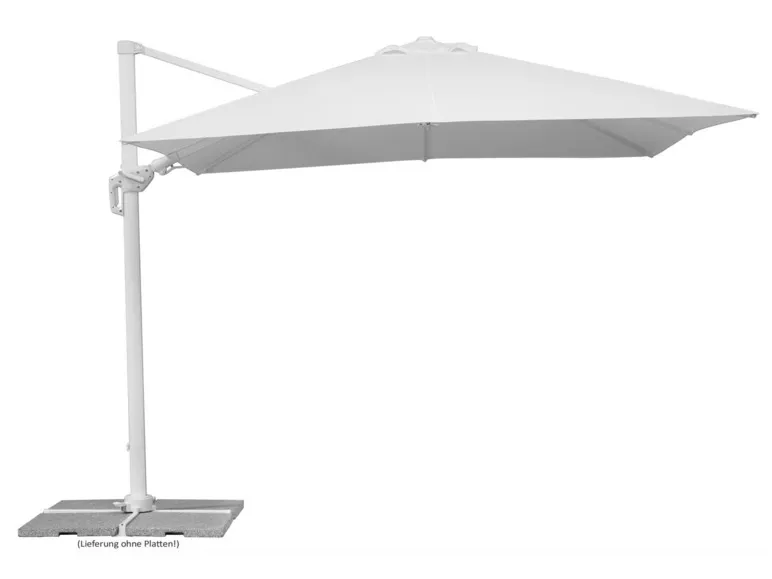 Schneider Ampelschirm »RHODOS TWIST BIANCO«, 300 x 300 cm, mit Plattenständer, imprägniert