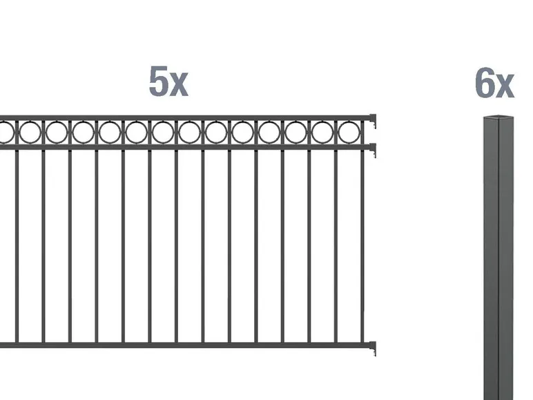 Zaun-Grundset Circle, zum Einbetonieren