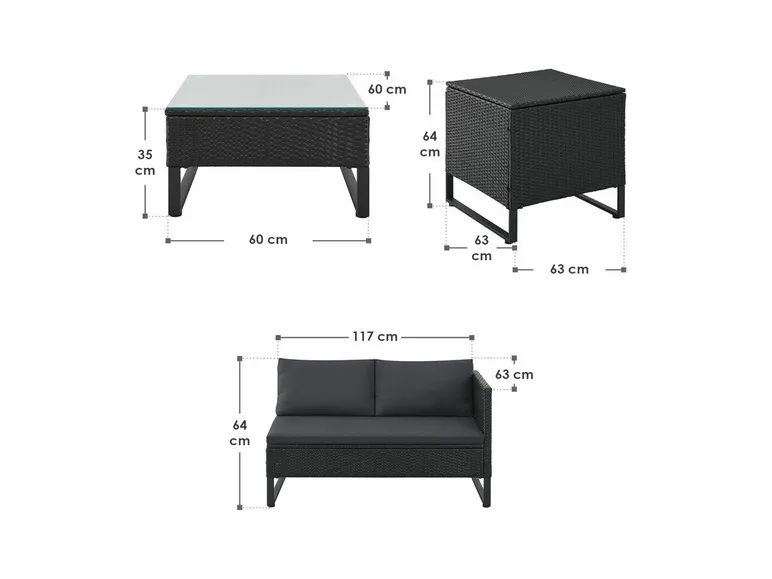 Polyrattan Lounge »Santorini«, 4-tlg.