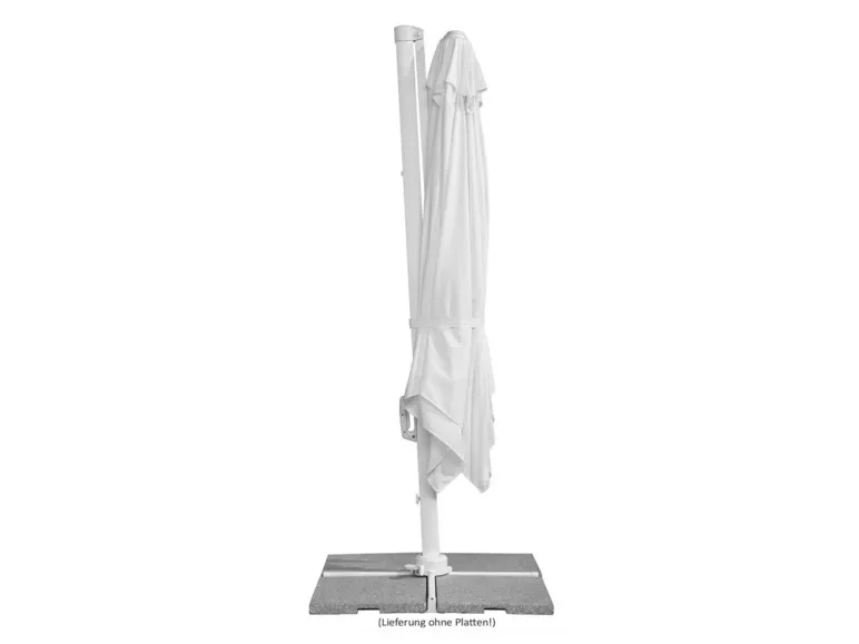 Schneider Ampelschirm »RHODOS TWIST BIANCO«, 300 x 300 cm, mit Plattenständer, imprägniert
