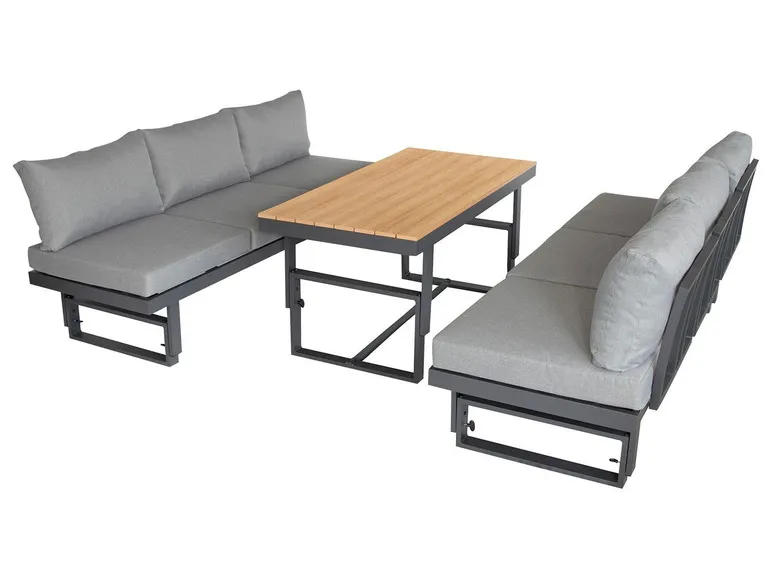 Alu-Lounge »Largo«, 3-teilig, hellgrau/hellbraun