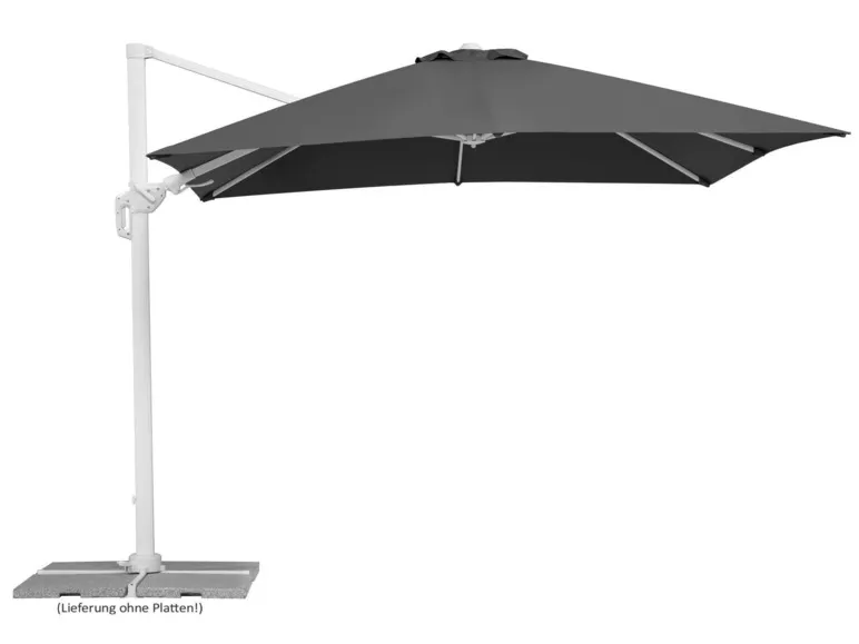 Schneider Ampelschirm »RHODOS TWIST BIANCO«, 300 x 300 cm, mit Plattenständer, imprägniert