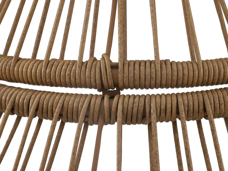 Ei-Sessel mit Rattan, inkl. Kissen, braun/weiß