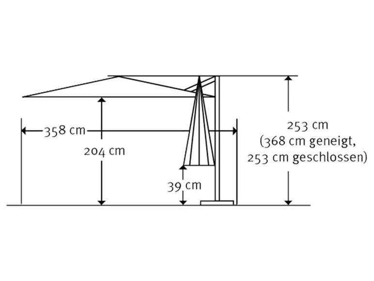 Ampelschirm »Rhodos Smart«, 300 x 300 cm, mit Kurbelsystem