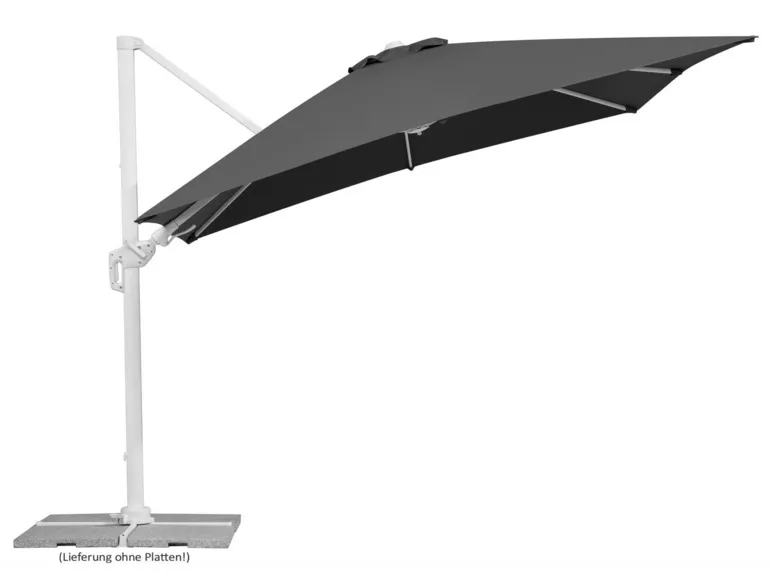 Schneider Ampelschirm »RHODOS TWIST BIANCO«, 300 x 300 cm, mit Plattenständer, imprägniert