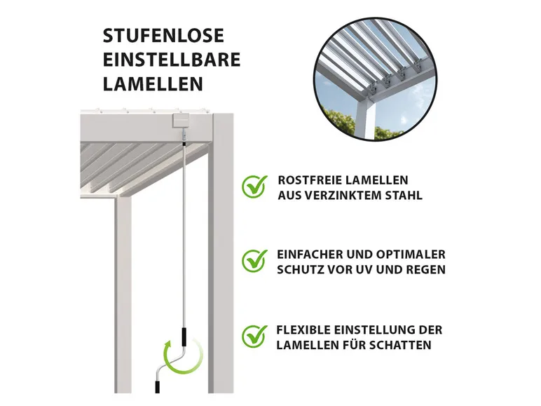 Pavillon »Trumpf«, mit verschließbaren Stahl-Lamellen