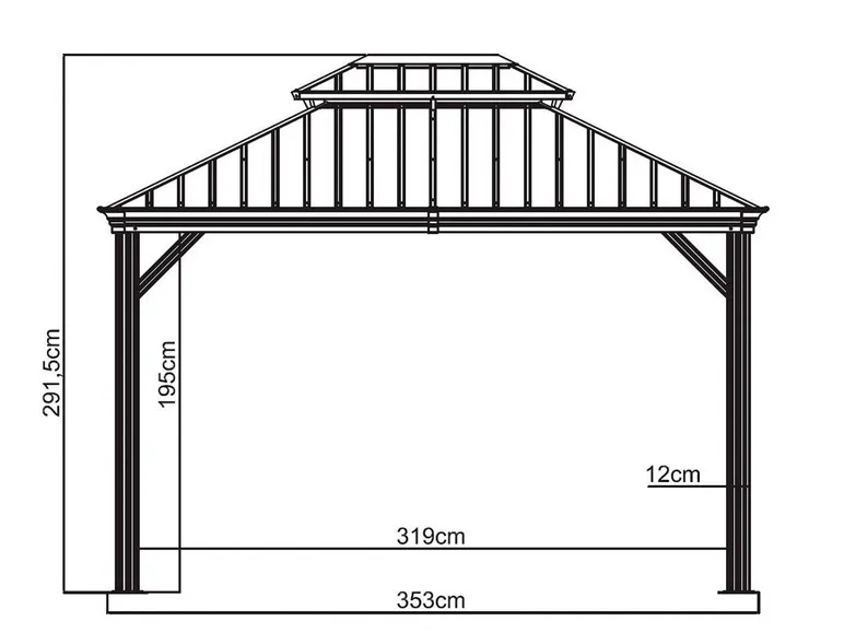 SOJAG Canada Pavillon »Messina«, aus Aluminium, Stahldach mit Lüftung, inkl. Fliegengitter