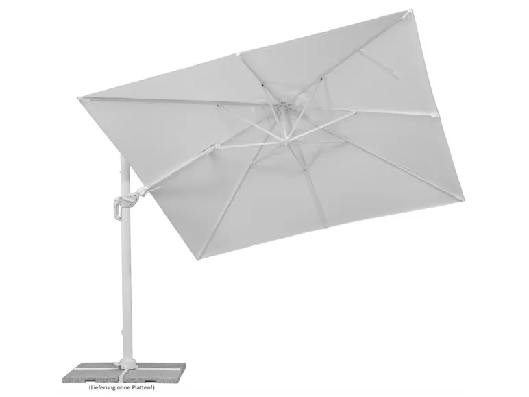 Schneider Ampelschirm »RHODOS TWIST BIANCO«, 300 x 300 cm, mit Plattenständer, imprägniert