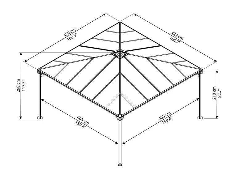 Gartenpavillon »Palermo«, pulverbeschichtetes Aluminium