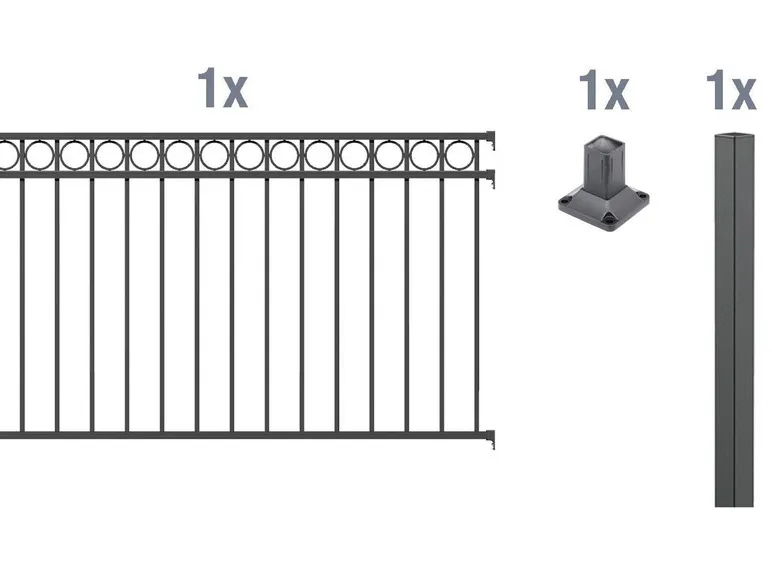 Zaun-Anbauset Circle, zum Aufschrauben