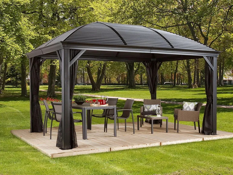 Pavillon Moreno 10x14, galv. Stahl