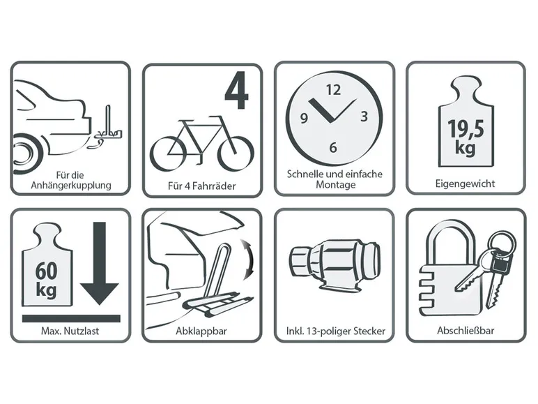 Fahrradträger »Amber IV«, für 4 Räder, abschließbar