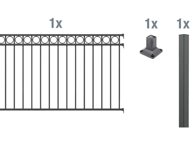 Zaun-Anbauset Circle, zum Aufschrauben