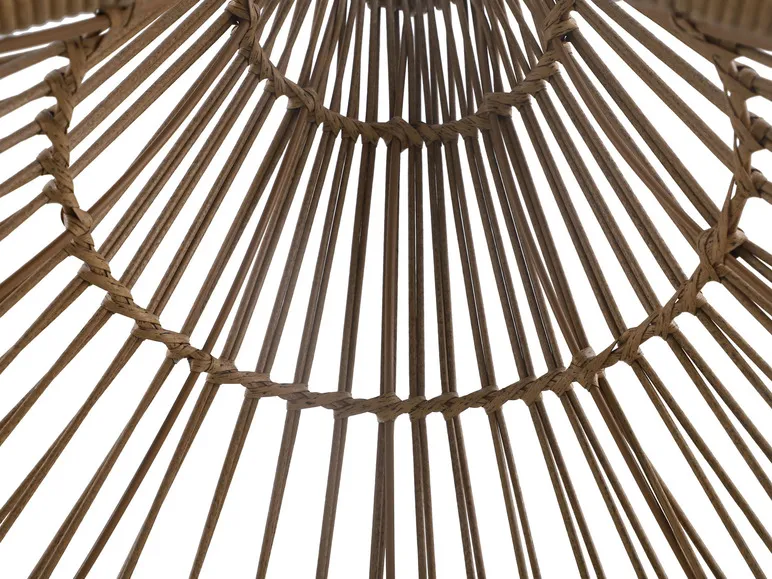 Ei-Sessel mit Rattan, inkl. Kissen, braun/weiß