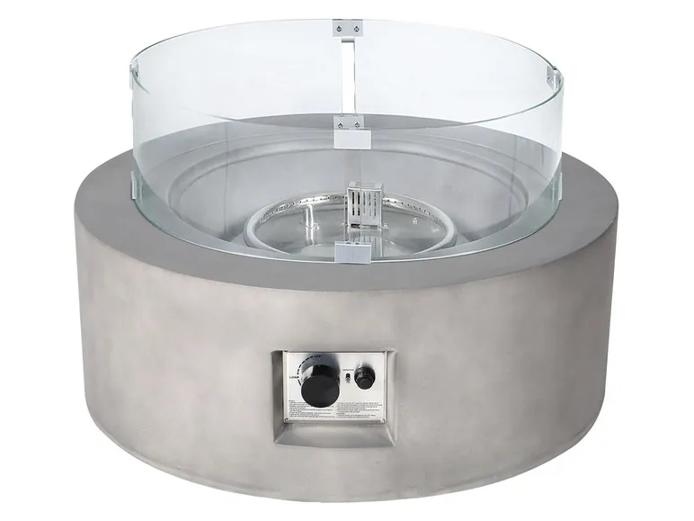 Feuerstelle, rund, grau