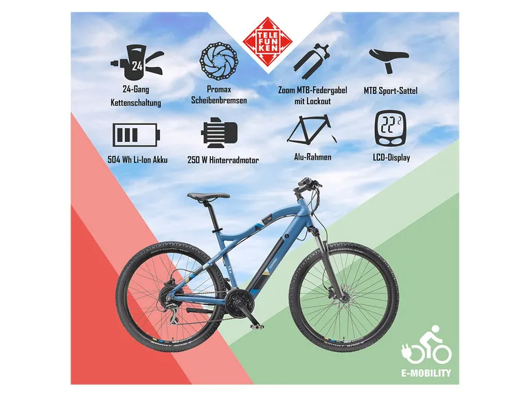 E-Bike Mountainbike »Aufsteiger M922«, MTB, 27,5 / 29 Zoll