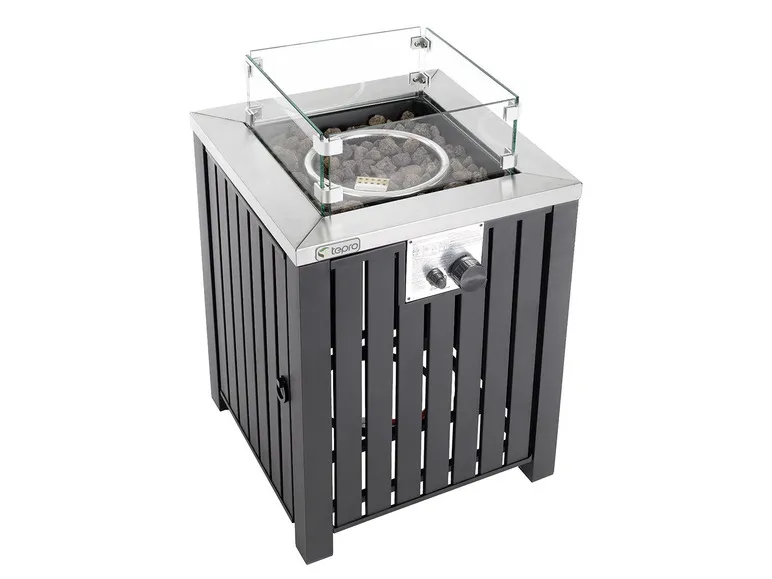 tepro Gasfeuerstelle »Topeka«, L 50 x B 50 x H 62 cm, Glasschutz, aus Stahl