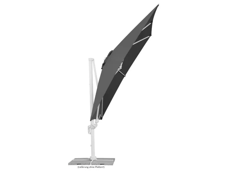 Schneider Ampelschirm »RHODOS TWIST BIANCO«, 300 x 300 cm, mit Plattenständer, imprägniert