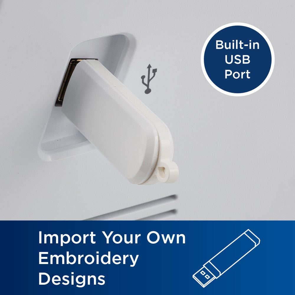 Brother PE800 Computerized Embroidery Machine, 5′′x7′�?Area, LCD Screen, 138 Designs, 11 Fonts, USB Port