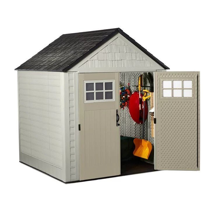 Rubbermaid 7��7 Ft Durable Weatherproof Resin Outdoor Storage Shed