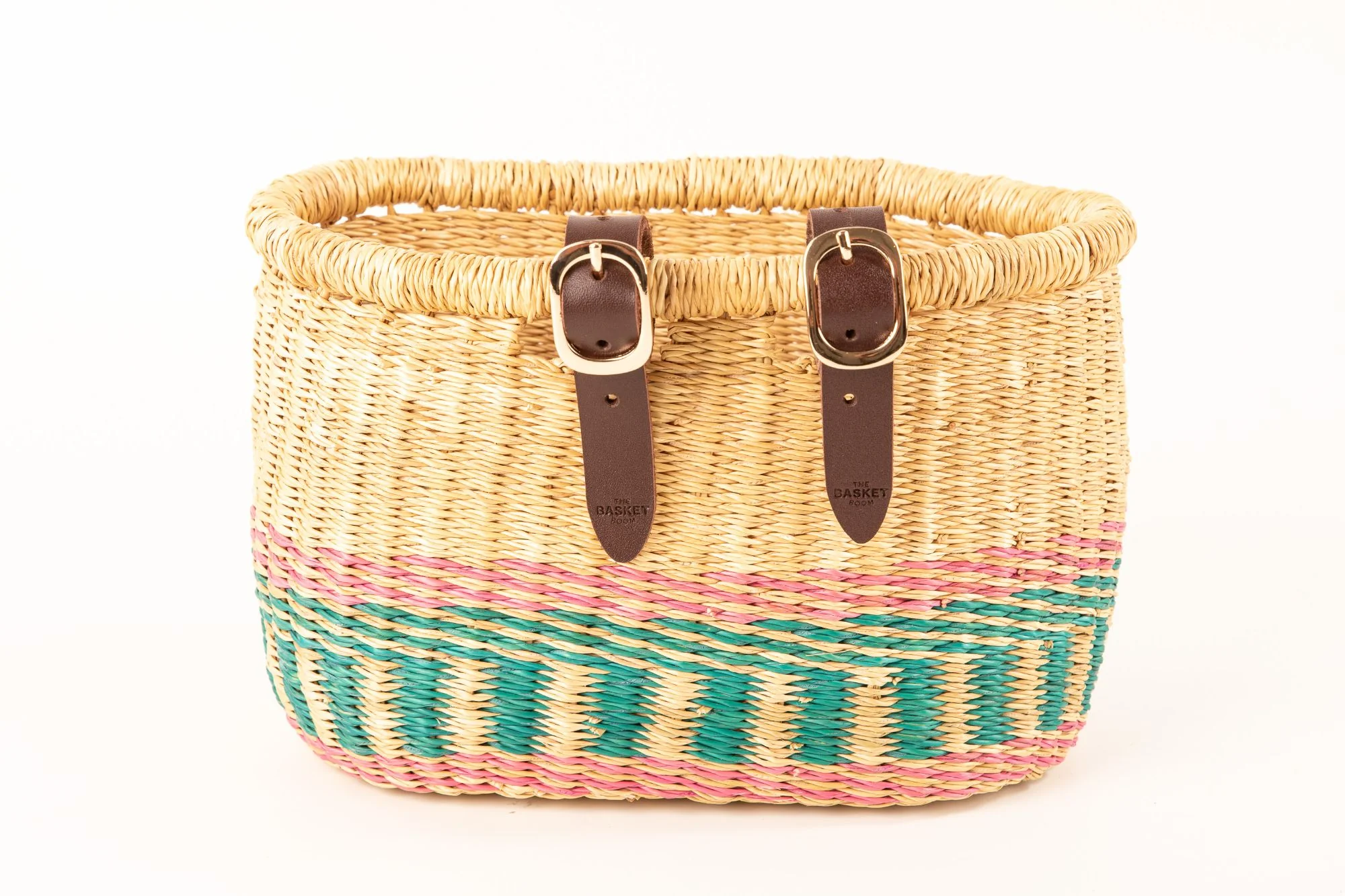 ALIKA : Child's Pink and Turquoise Oblong Bike Basket