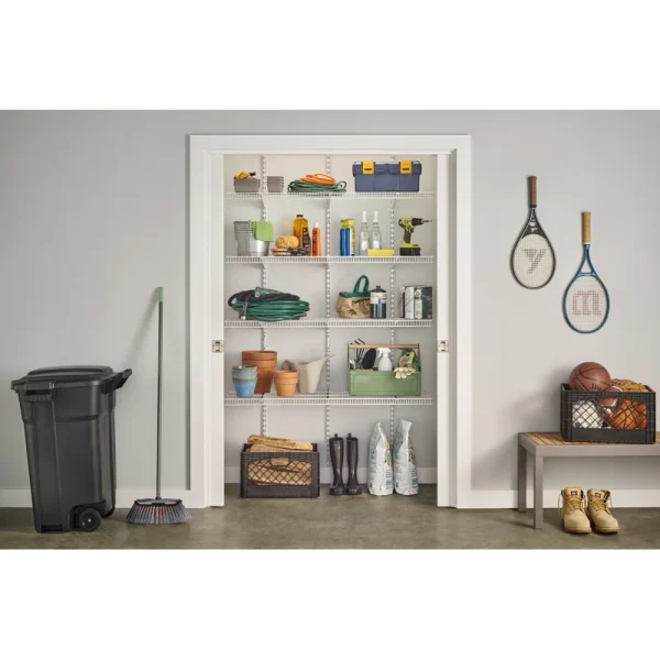2845 ShelfTrack 16.75 in. D x 48 in. W x 80 in. H White Wire Utility Steel Closet System Kit