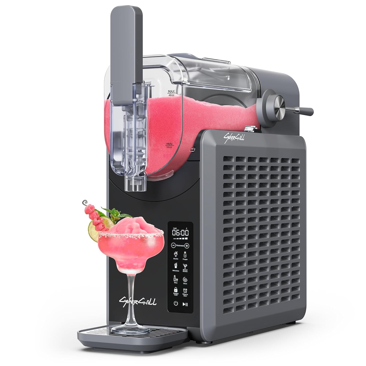 Slushie Machine,24-Hour Delay Start&Cold Retention, 68 oz Slushy Machine with Self-Cleaning Function, Frozen Drink Maker with 5 Preset Programs,Frozen Margaritas, Frappés, and More