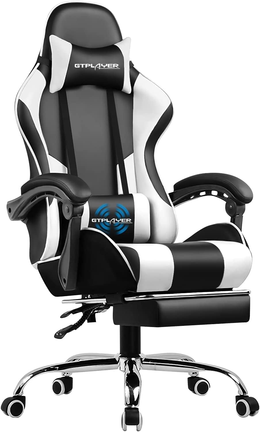 GTPLAYER Gaming Chair, Computer Chair with Footrest and Lumbar Support, Height Adjustable