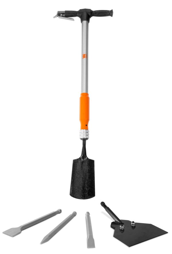 5-in-1 Pneumatic Multi-Function Tool with Scraper, Shovel, and Chisel Attachments Sets