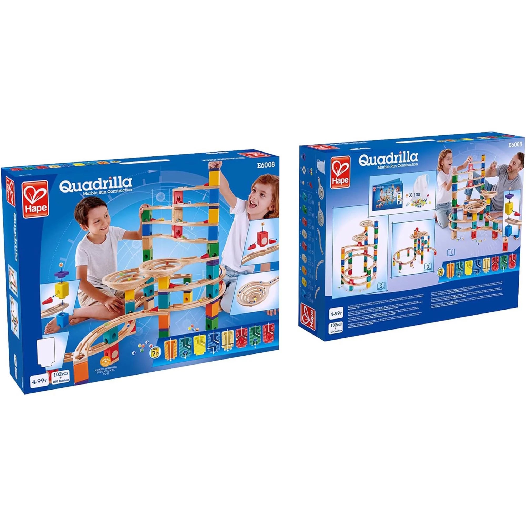 Hape Quadrilla Wooden Marble Run Construction, The Cyclone, 198 Pieces