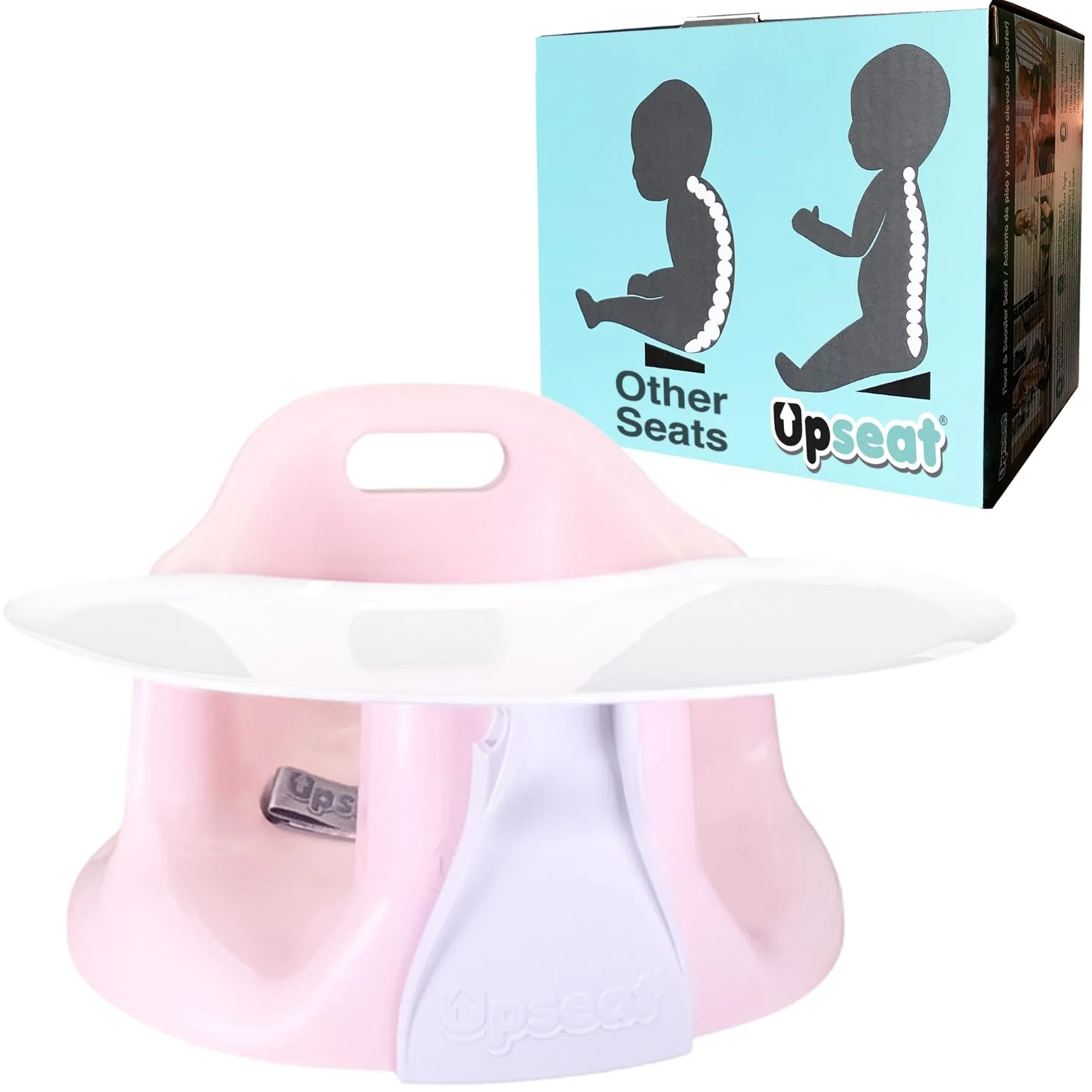Upseat Baby Floor Seat Booster Chair for Sitting Up with Removable Tray for Meals and Playtime, Developed with Physical Therapists for Safe and Healthy Hip Development and Posture