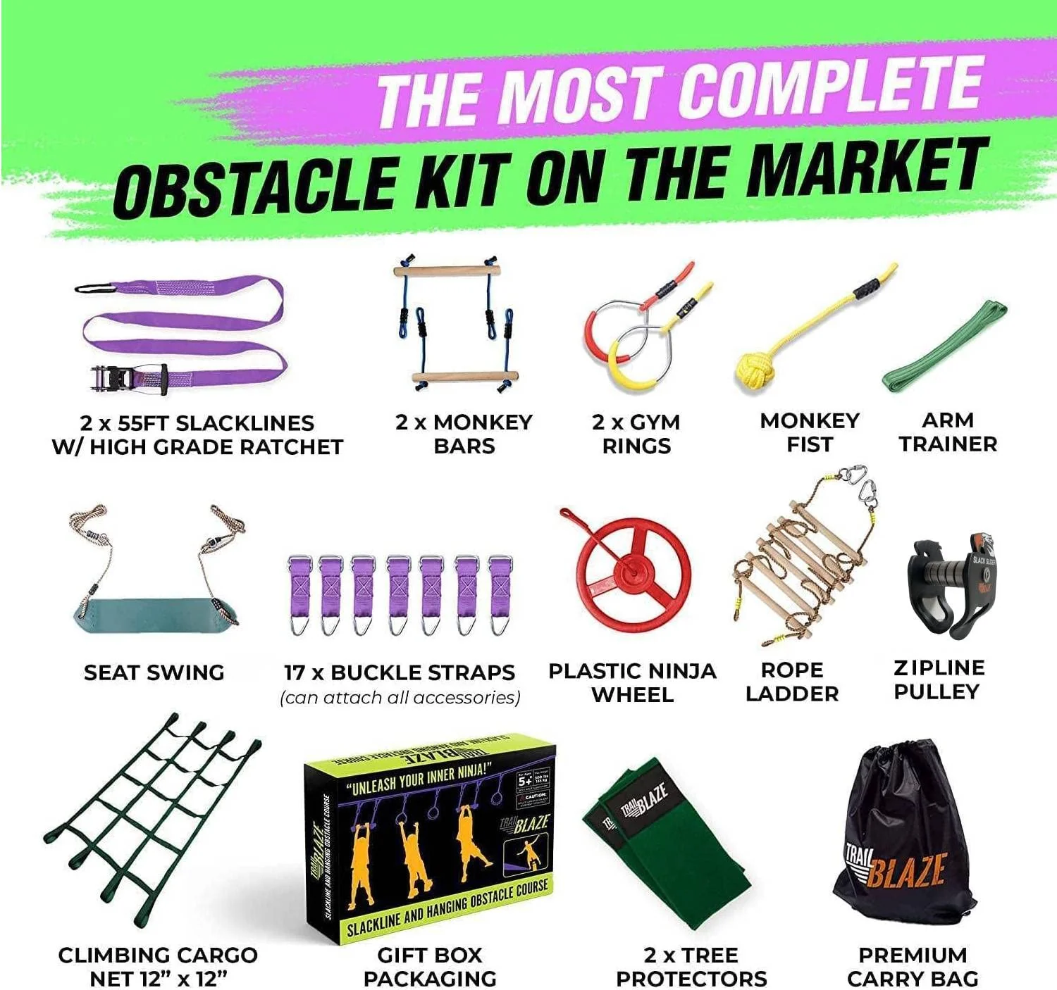 Trailblaze Ninja Warrior Obstacle Course for Kids Outside