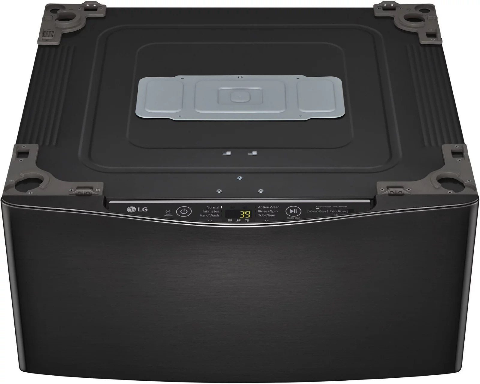 LG �C SideKick 1.0 Cu. Ft. High-Efficiency Smart Top Load Pedestal Washer with 3-Motion Technology �C Black steel