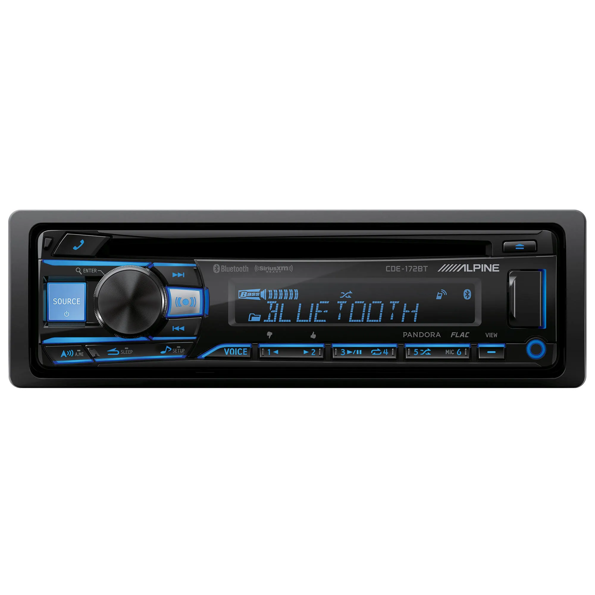 Alpine CDE-172BT Bluetooth CD Receiver, 200W, Hands-Free, Pandora/SiriusXM Compatible, AM/FM, 6-Channel, 72W RMS, 3-Band EQ