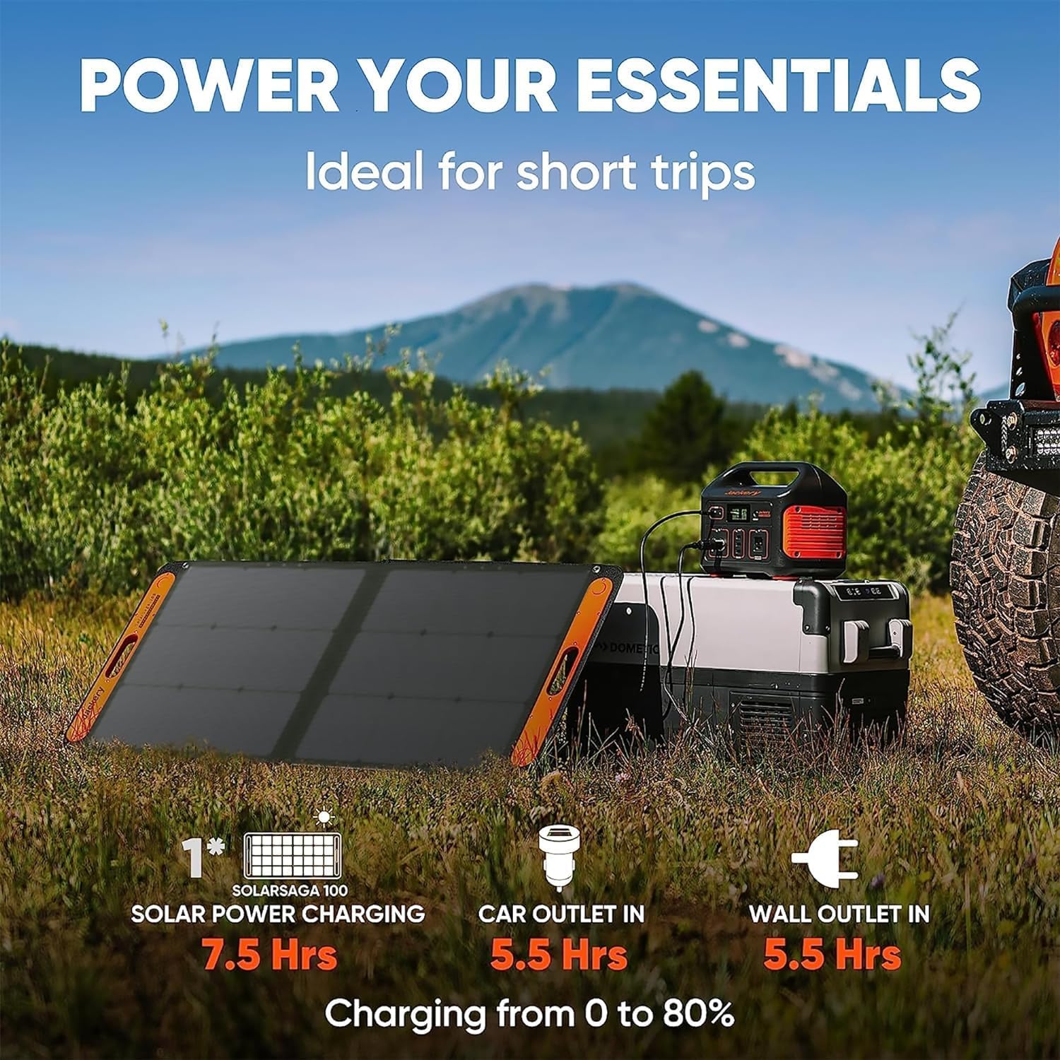 100W Portable Solar Panel for Explorer 240/300/500/1000/1500 Power Station, Foldable Solar Cell Solar Charger with USB Outputs for Phones,Ideal for Rooftops Outdoor Camping and RVs