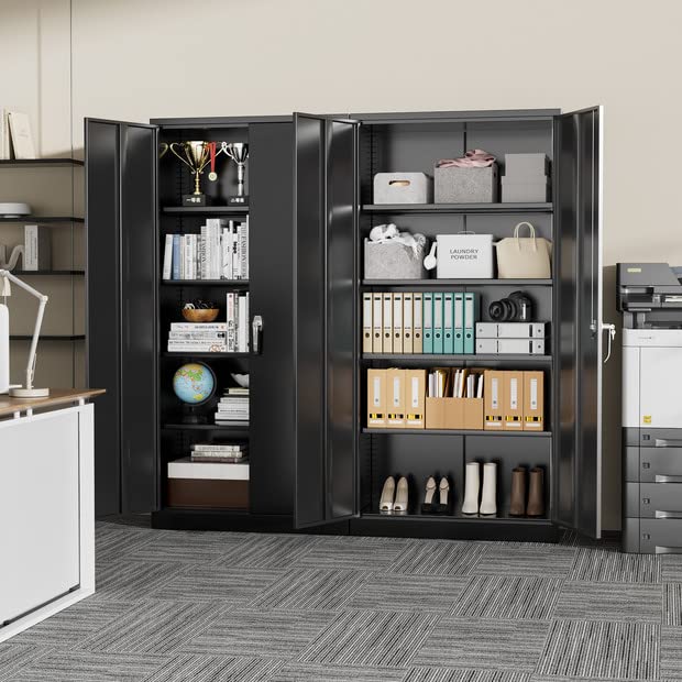 Greenvelly 72�� Black Storage Cabinet with Doors