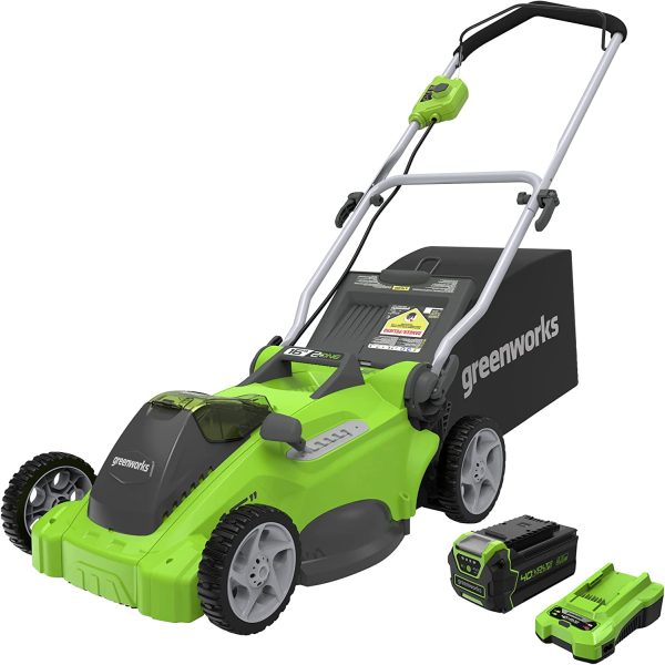 40V 16  Cordless Electric Lawn Mower, 4.0Ah Battery and Charger Included
