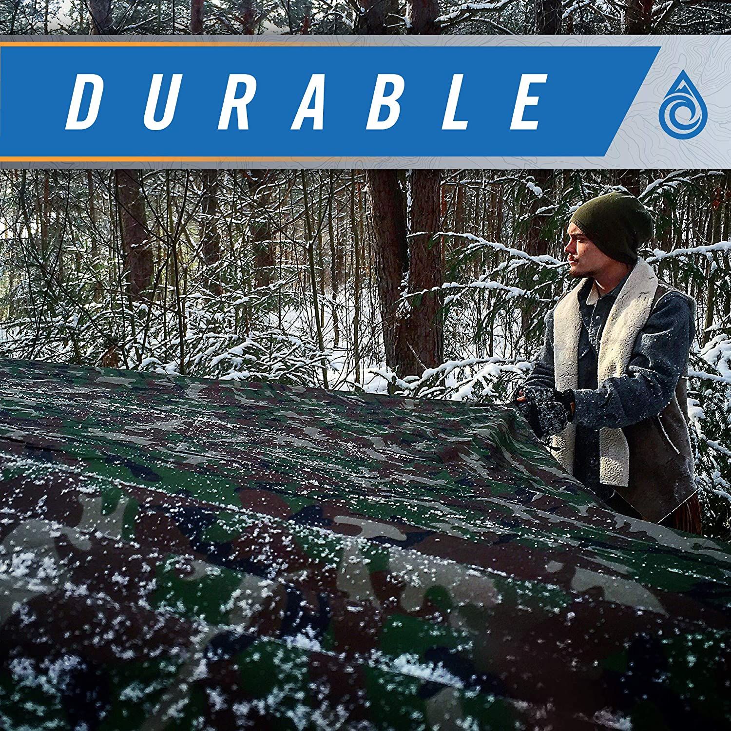 Aqua Quest Safari Tarp – 100% Waterproof Lightweight SilNylon Bushcraft Camping Shelter – 10×7, 10×10, 13×10, 20×13 Olive Drab or Camo (Olive Drab, 10 x 7 ft)