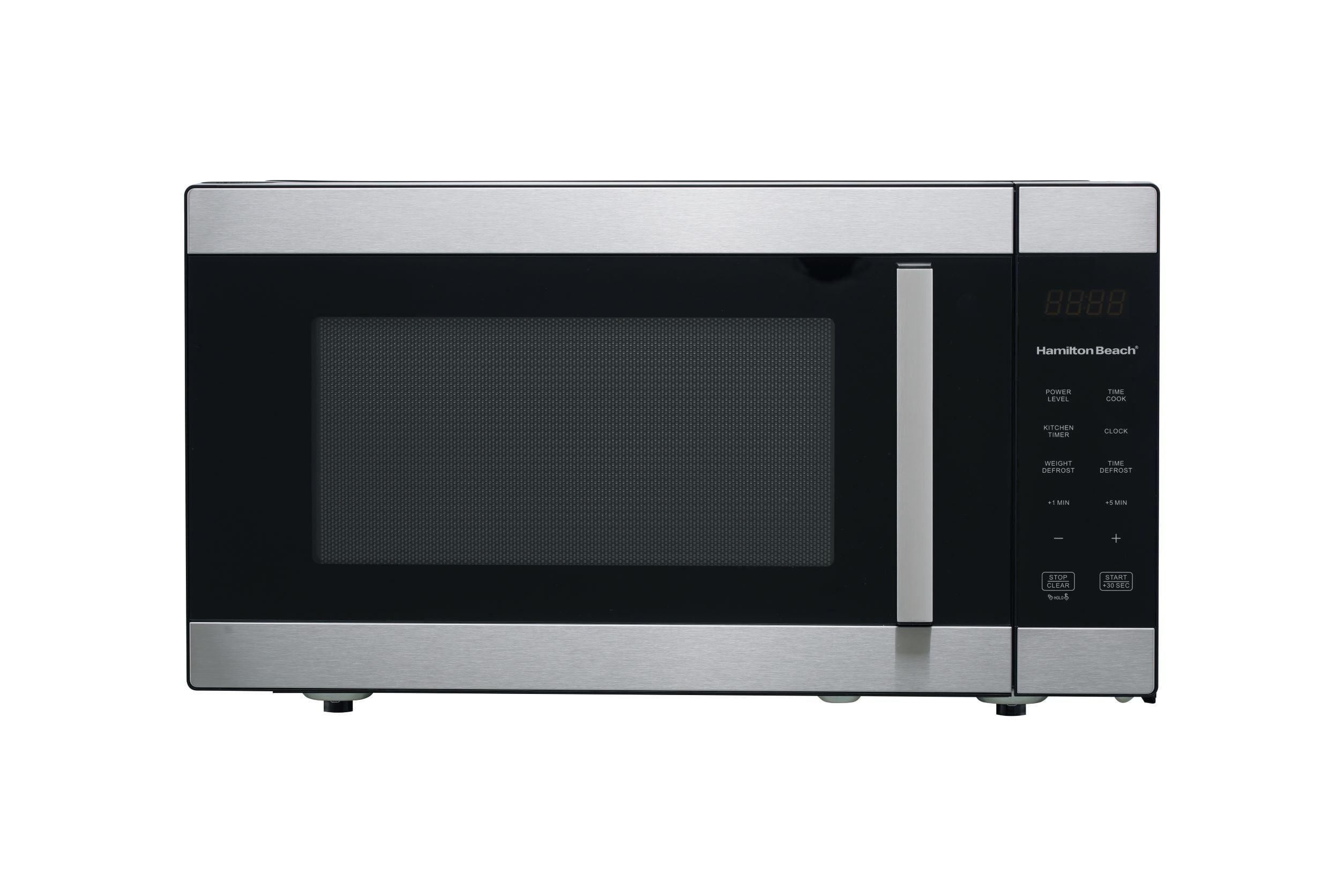 Hamilton Beach 1.6 Cu ft Stainless Steel Countertop Microwave Oven, 1100W, Sensor Cook, LED Display