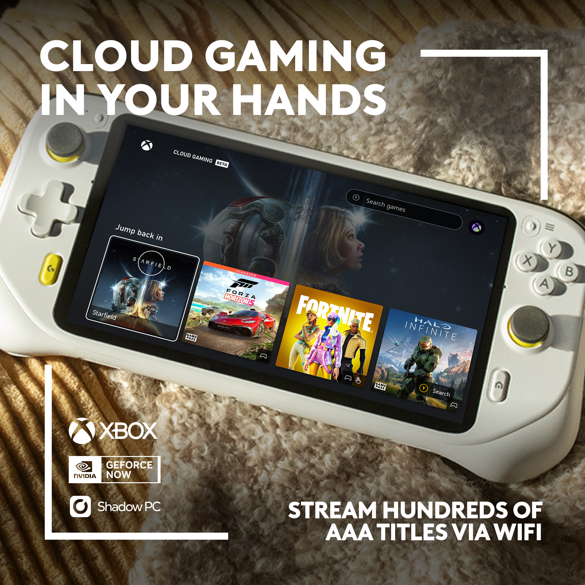 Logitech - G CLOUD Gaming Handheld Console - White